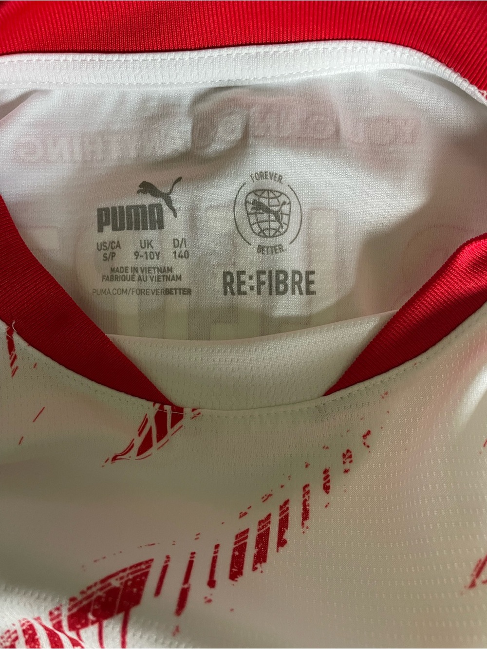 Puma Kids White and Red One-Piece Athletic Bodysuit